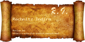 Rechnitz Indira névjegykártya